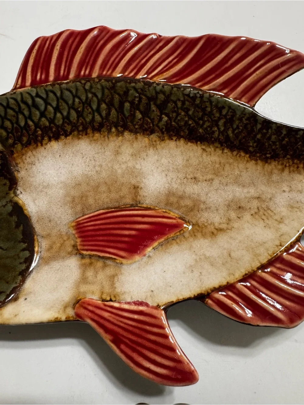 Vintage Pier 1 Imports Set of 2 Ceramic Fish Plates